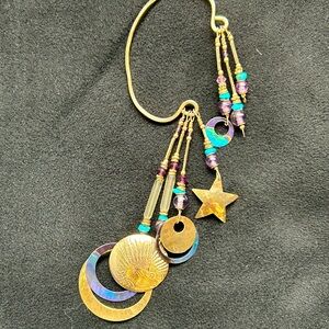 Tabra vintage vermeil,titanium,amethyst & turquoise ear cuff